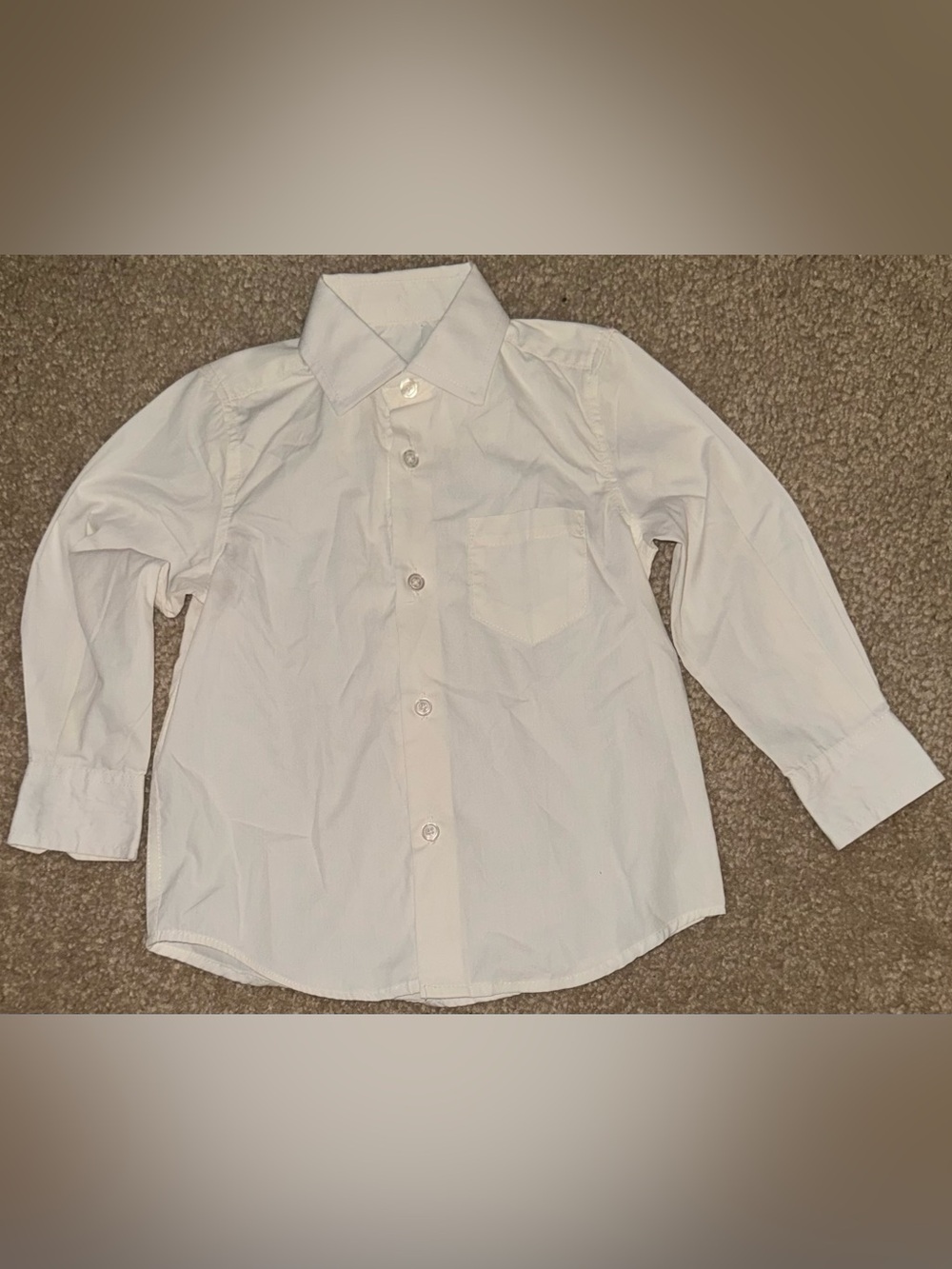 Classic White Long-Sleeve Dress Shirt for Kids